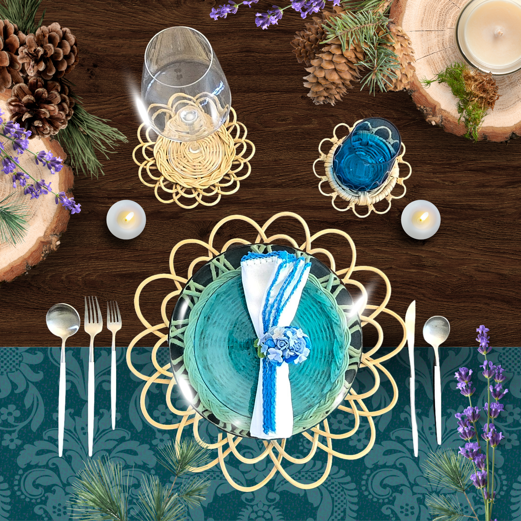 Rattan Bloom Plate Coaster