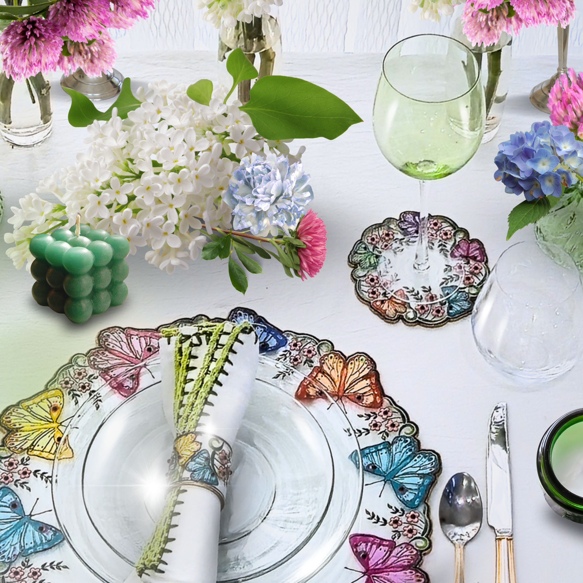 Butterfly Crystal Plate Coaster