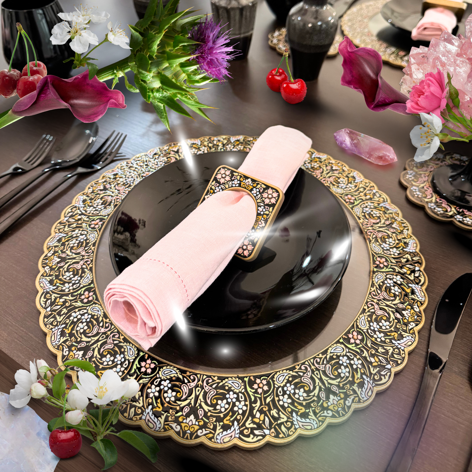 Pagoda Stitch Linen Napkin