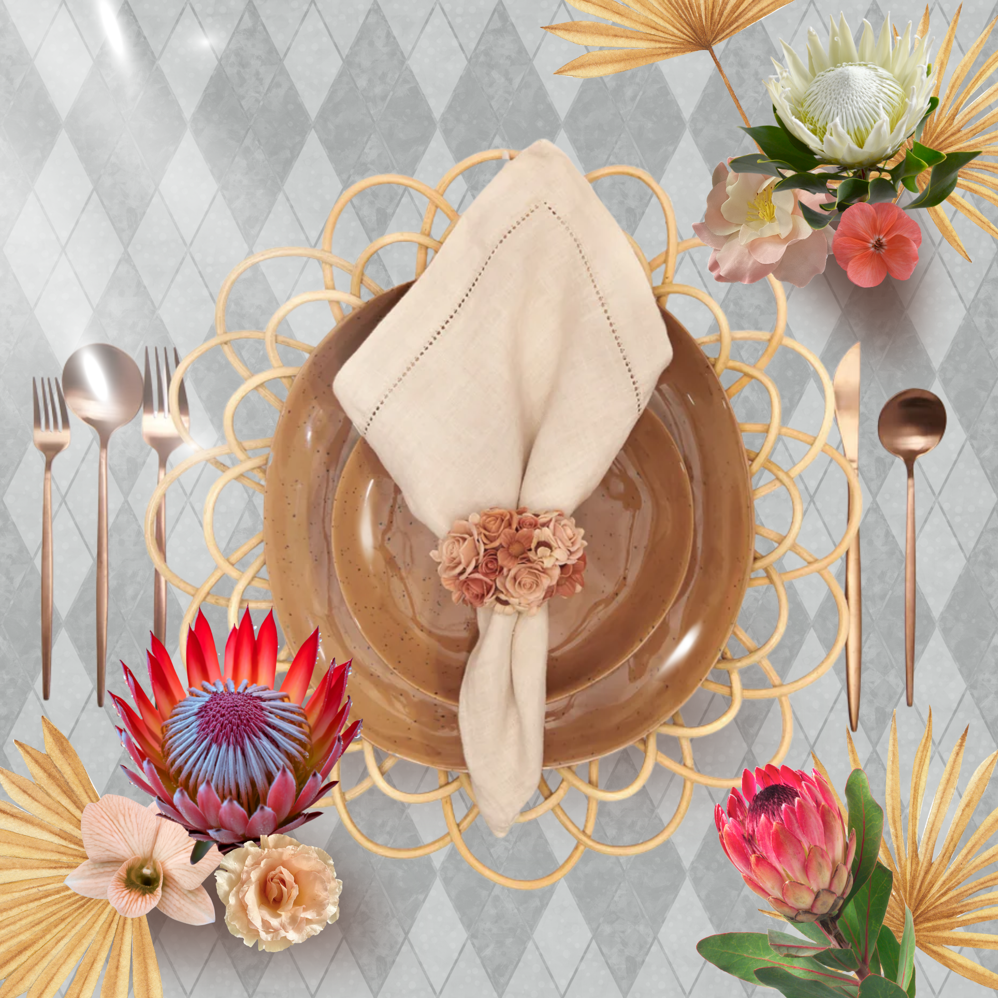 Pagoda Stitch Linen Napkin