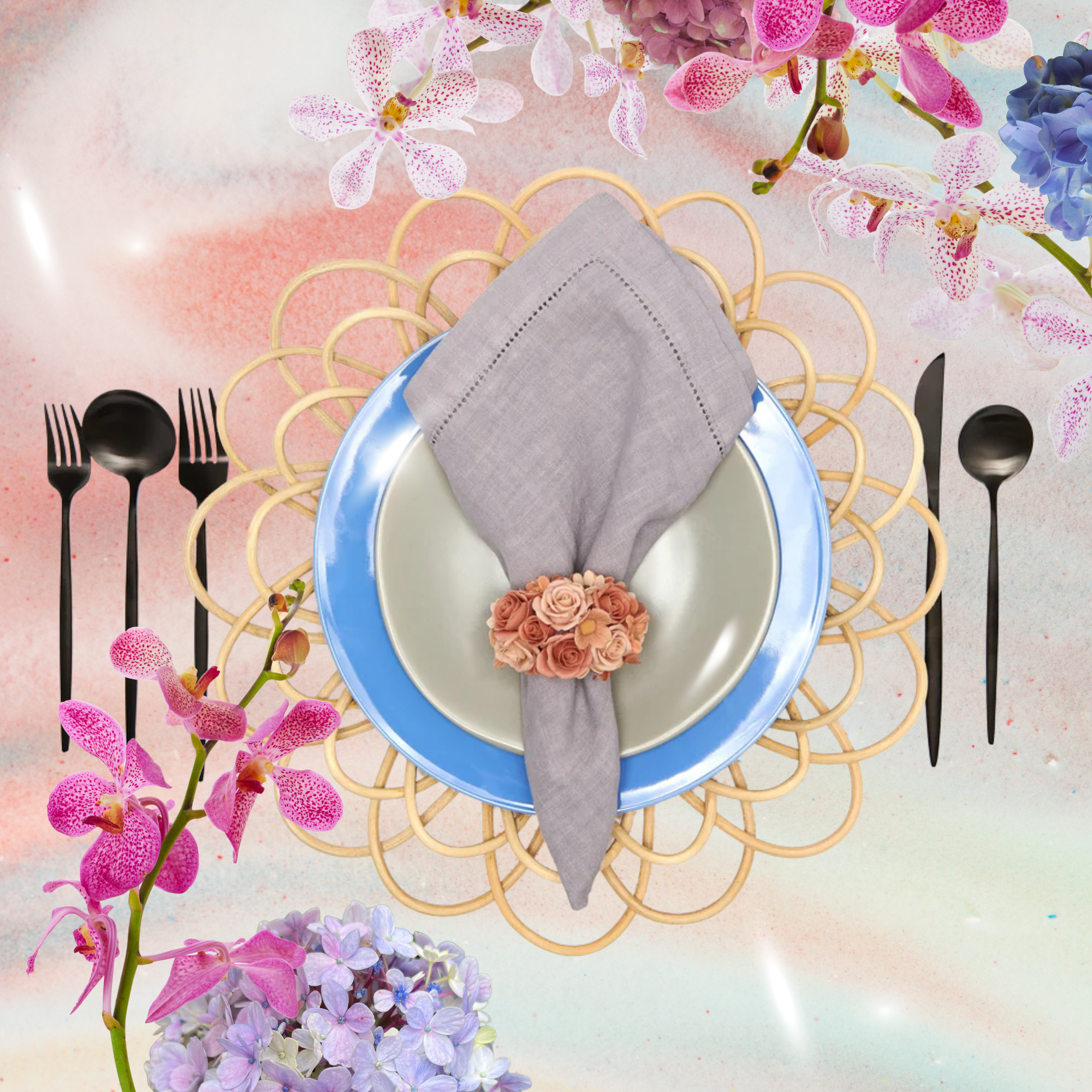 Pagoda Stitch Linen Napkin