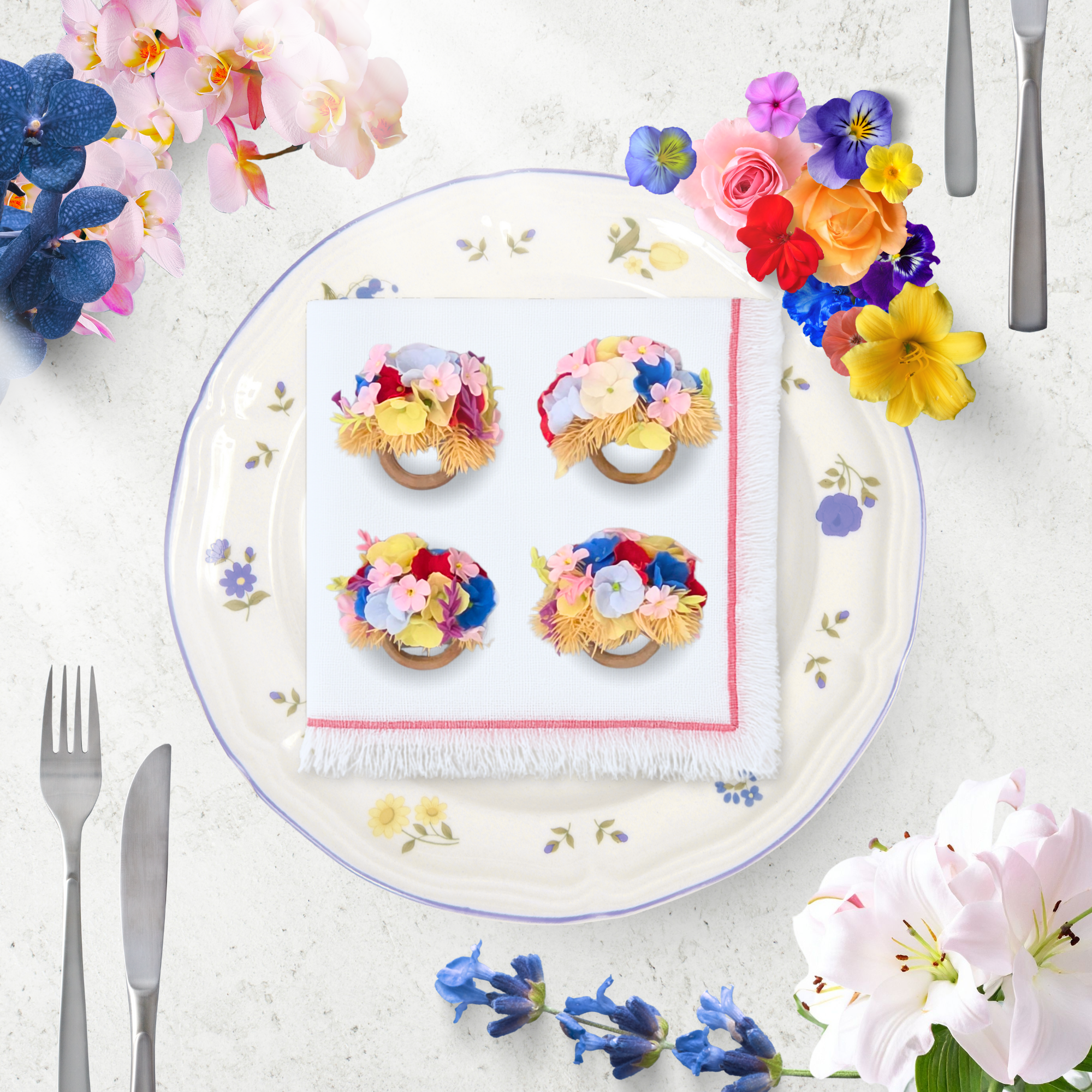 FlowerFusion Napkin Rings