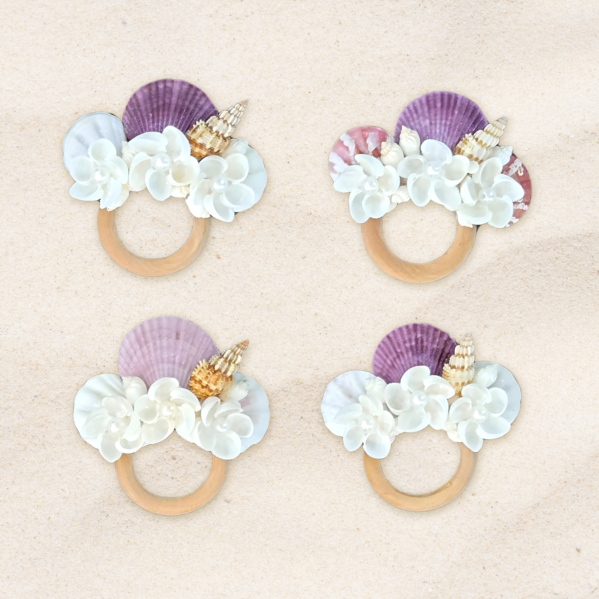 Seashell Magnolia Napkin Rings