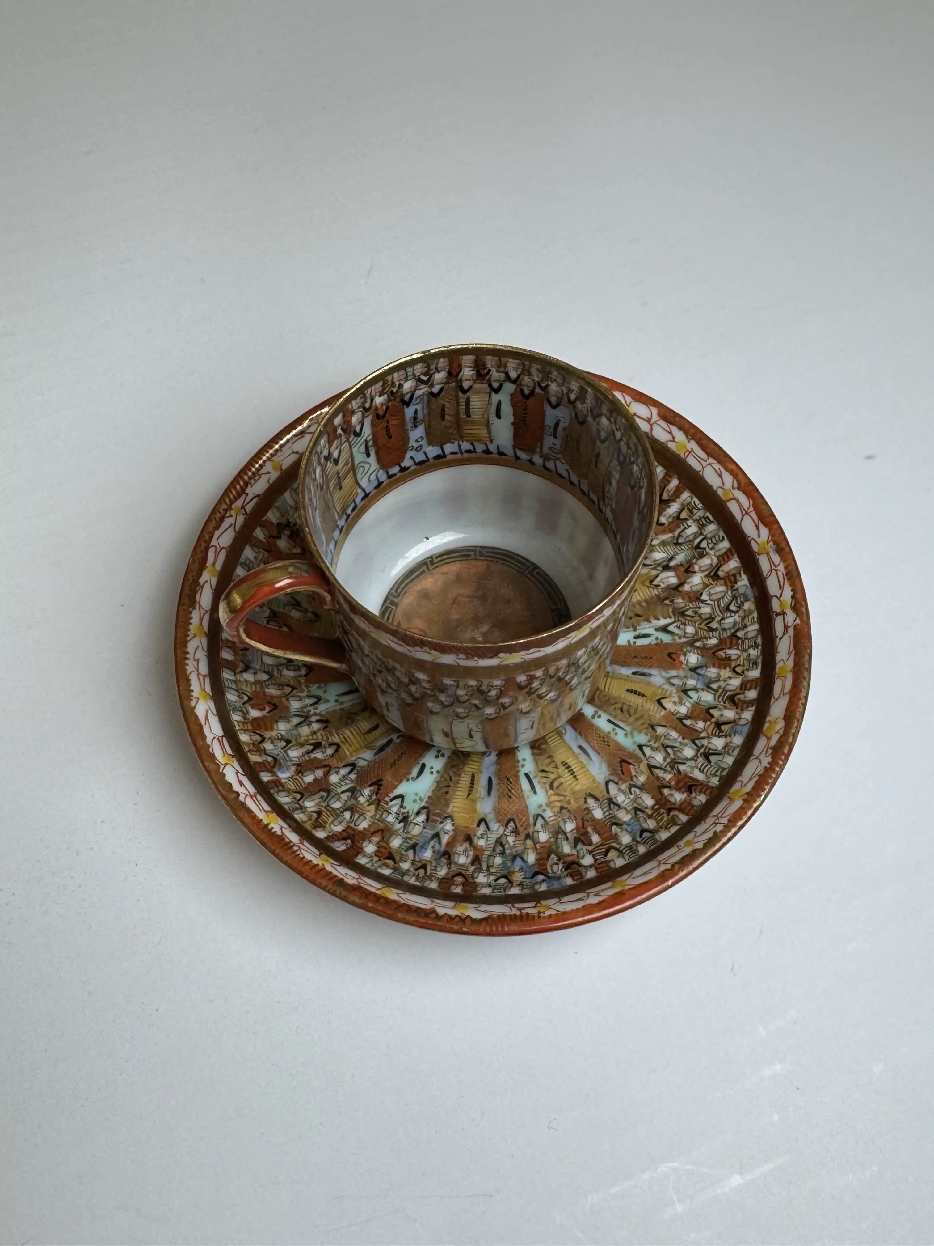 Japanese Kutani Porcelain Cup and Saucer