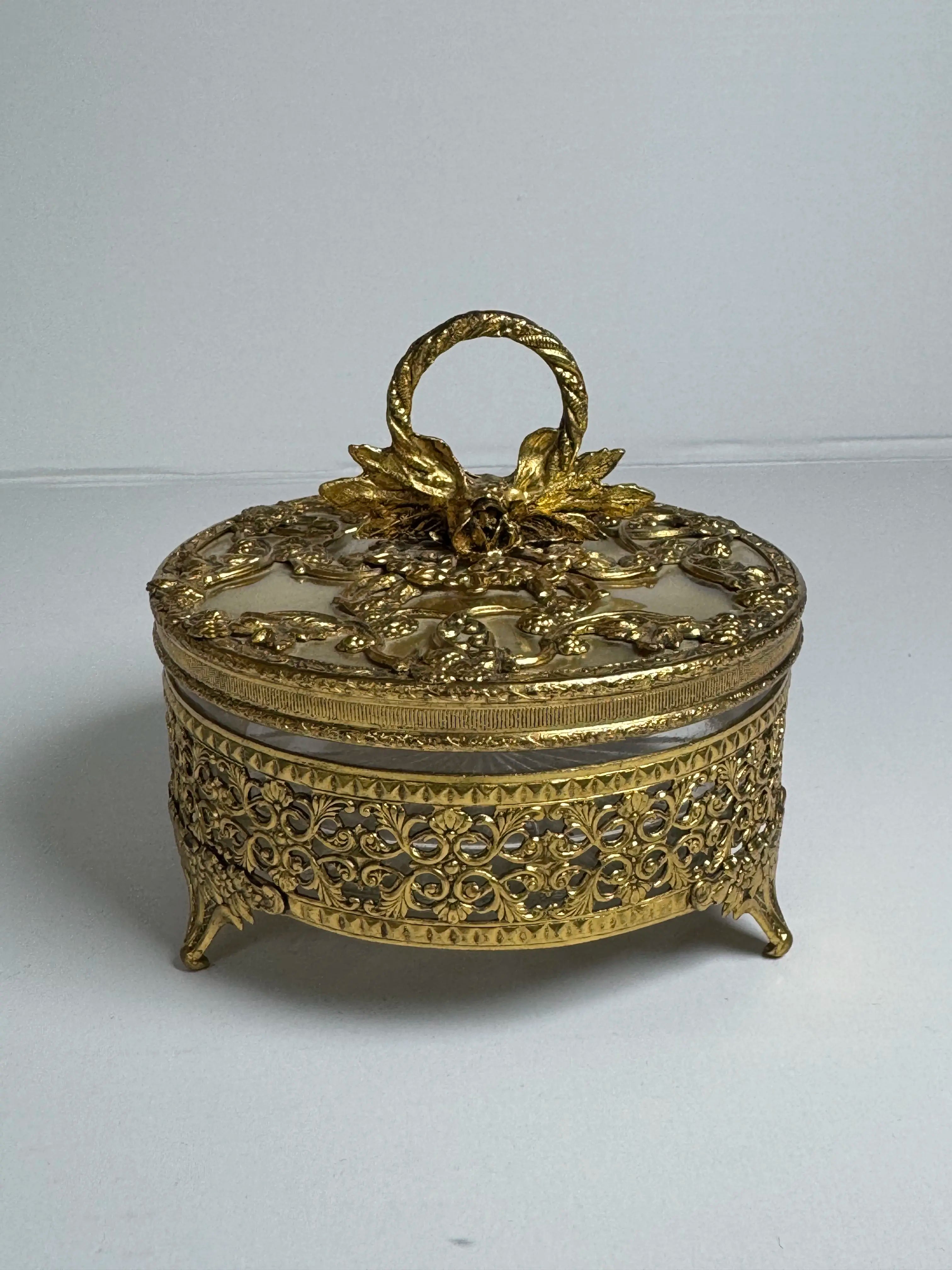 Ormolu and Glass Jewelry Box