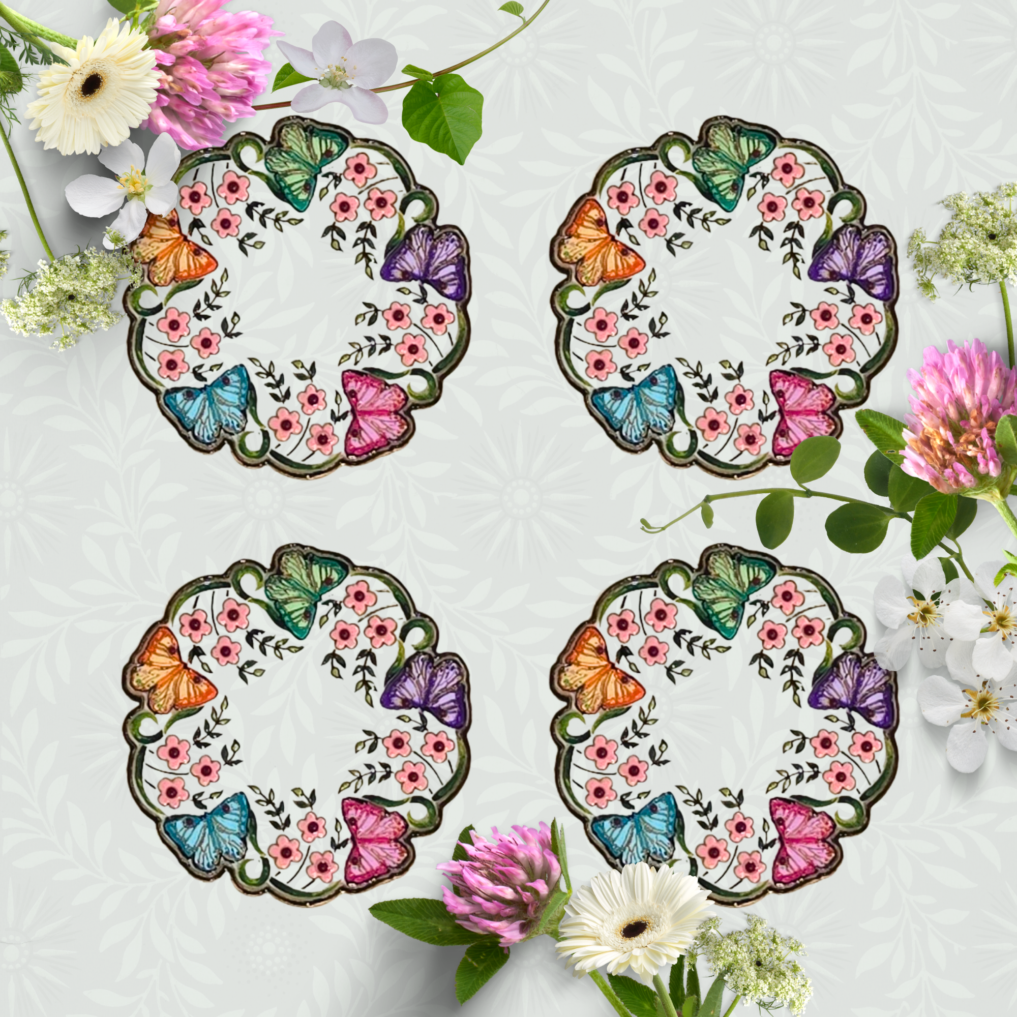 Butterfly Crystal Plate Coaster