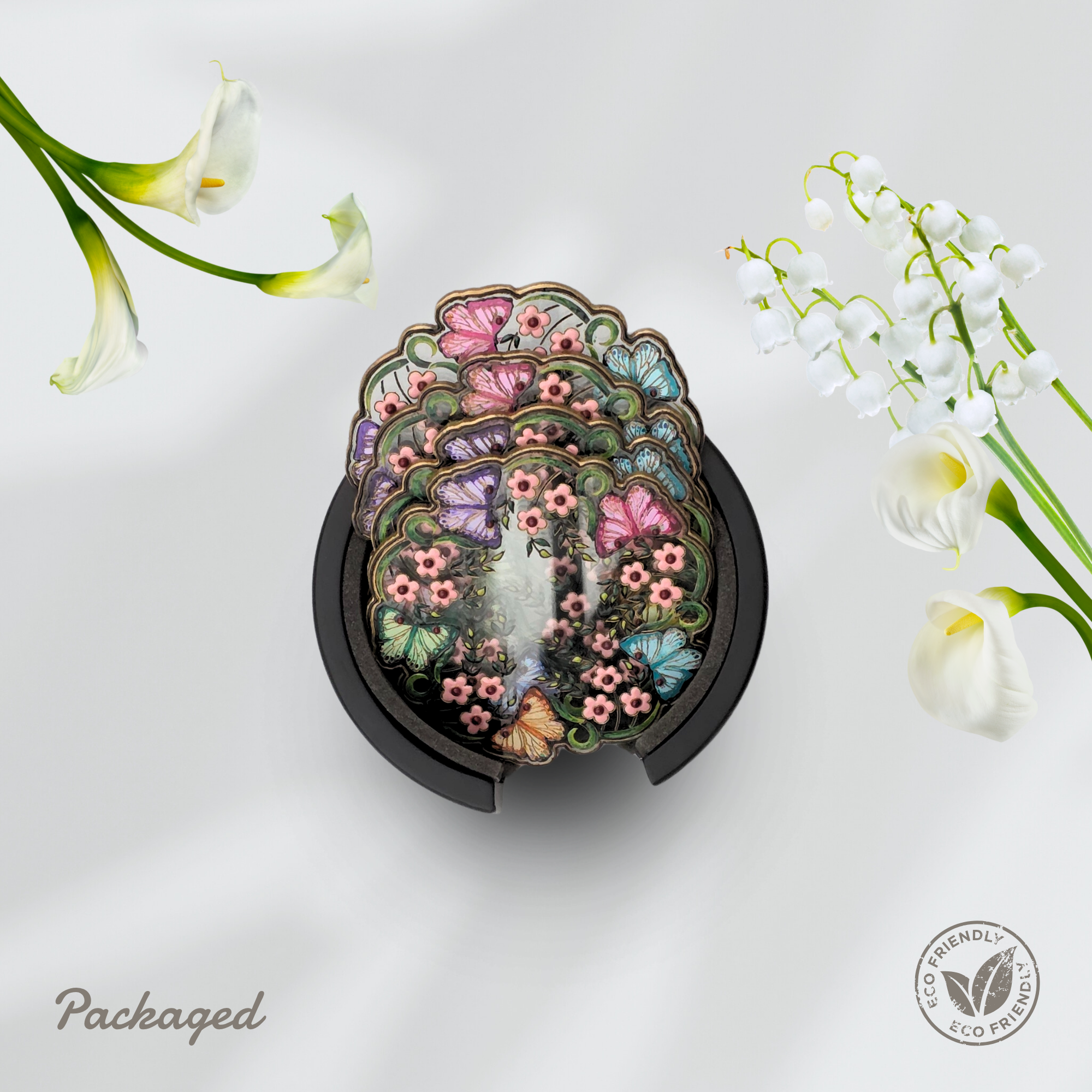 Butterfly Crystal Plate Coaster