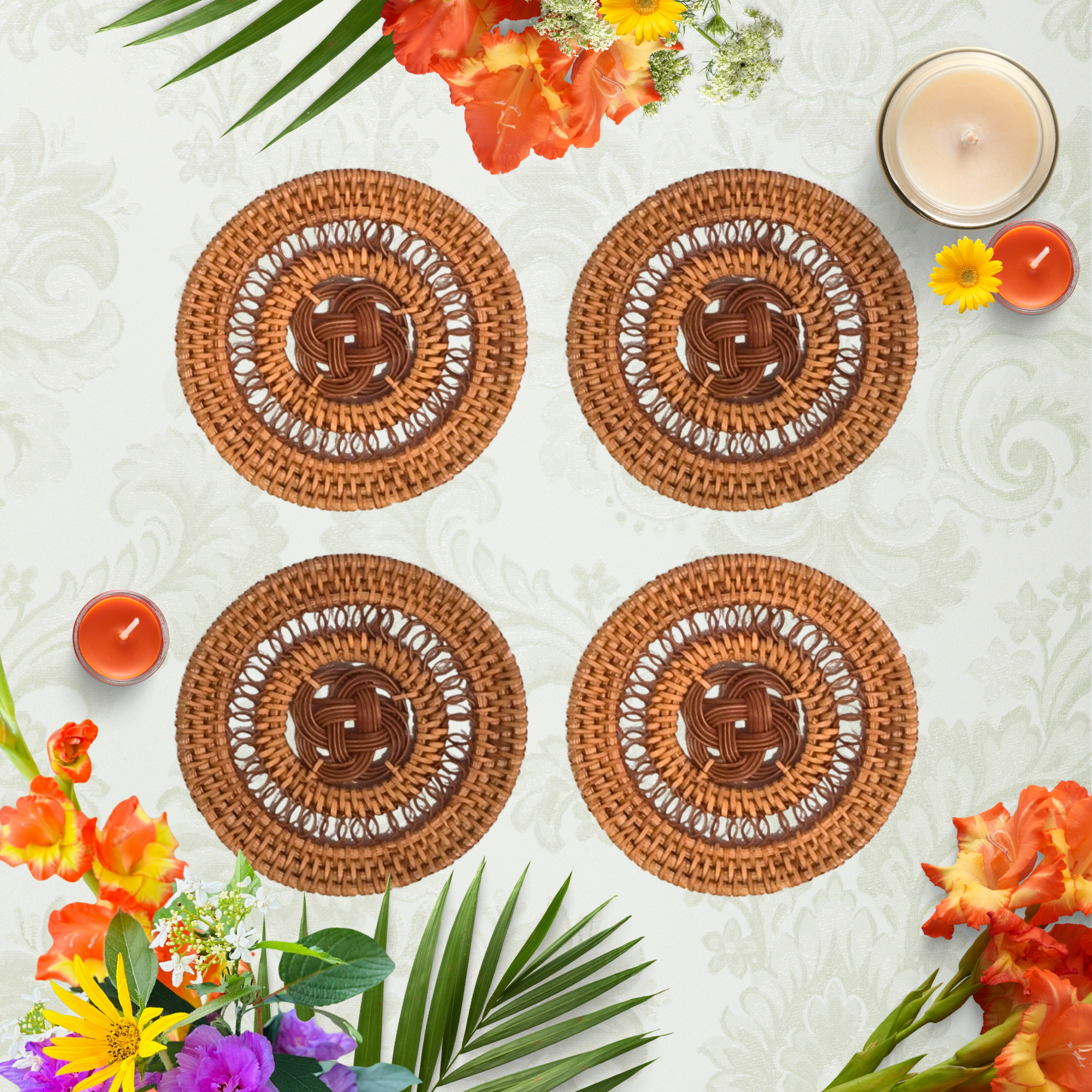 Rattan Twist Plate Coaster