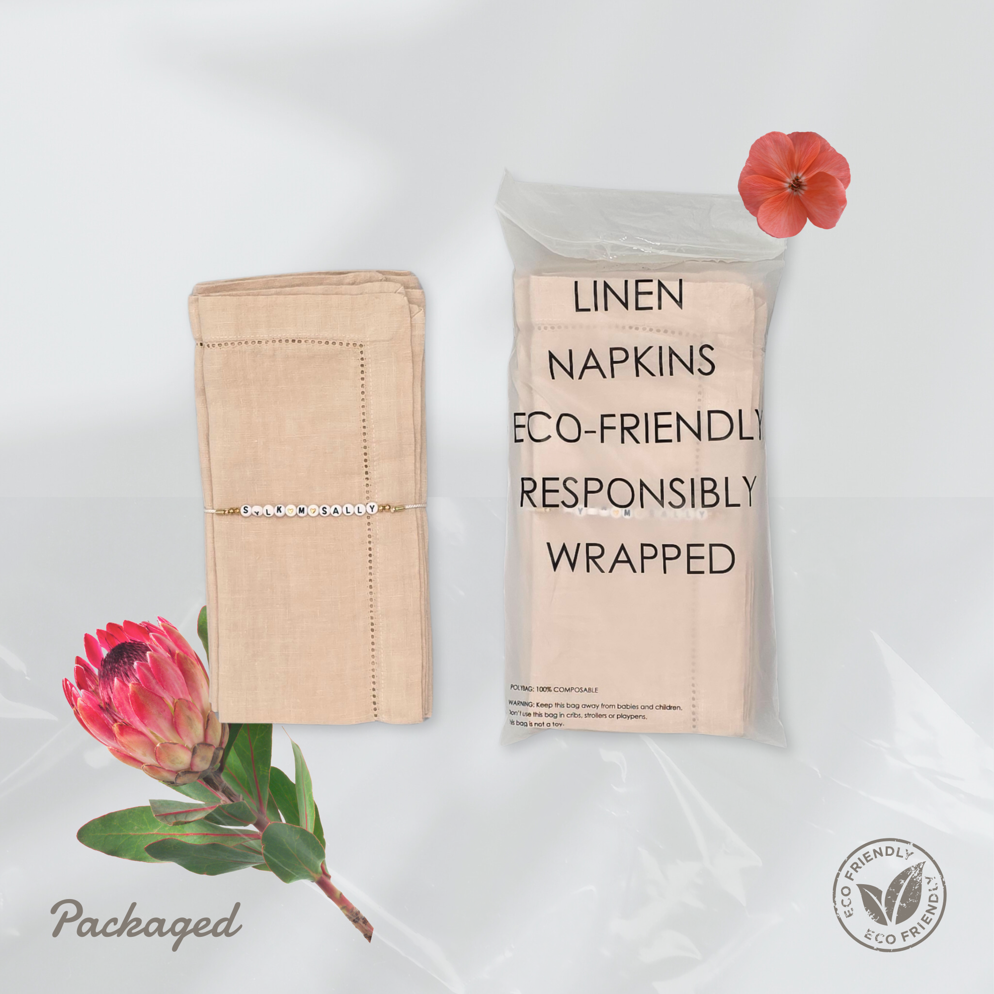 Pagoda Stitch Linen Napkin