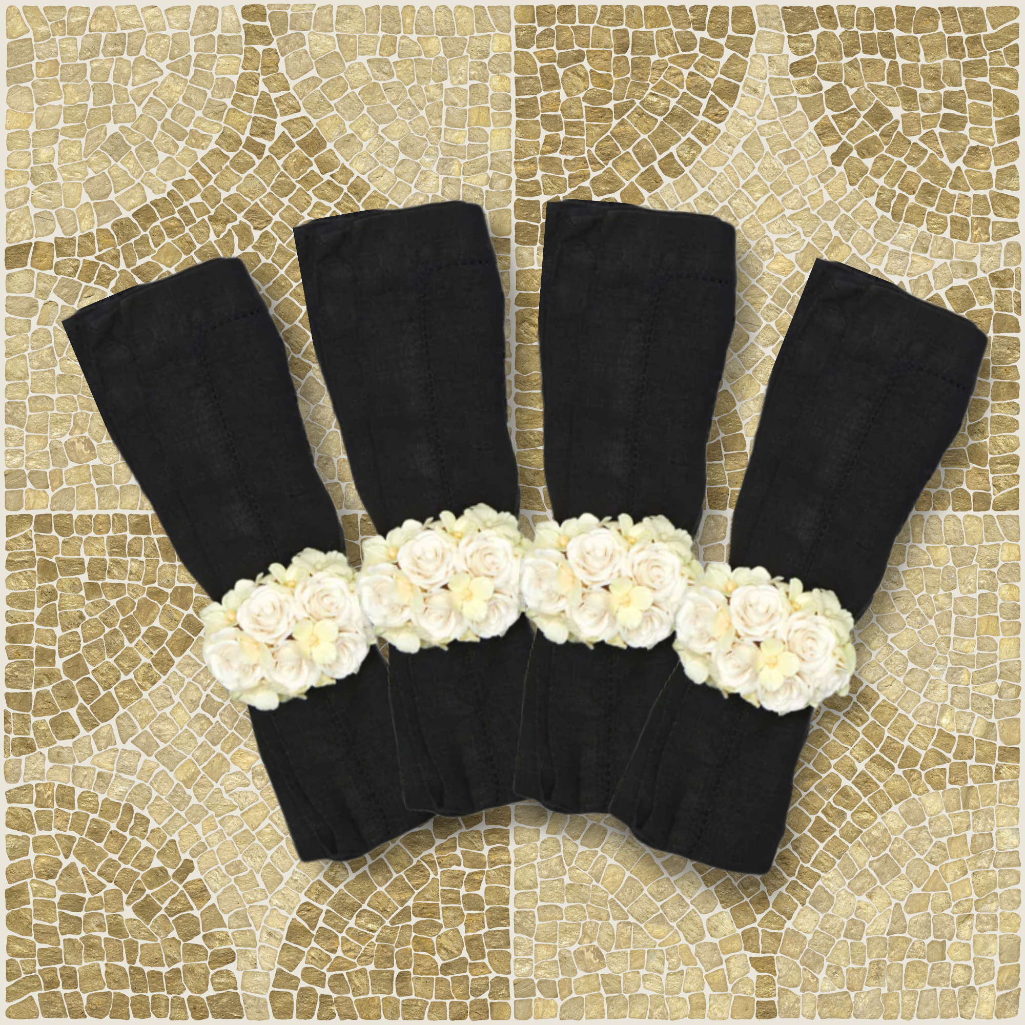 Pagoda Stitch Linen Napkin