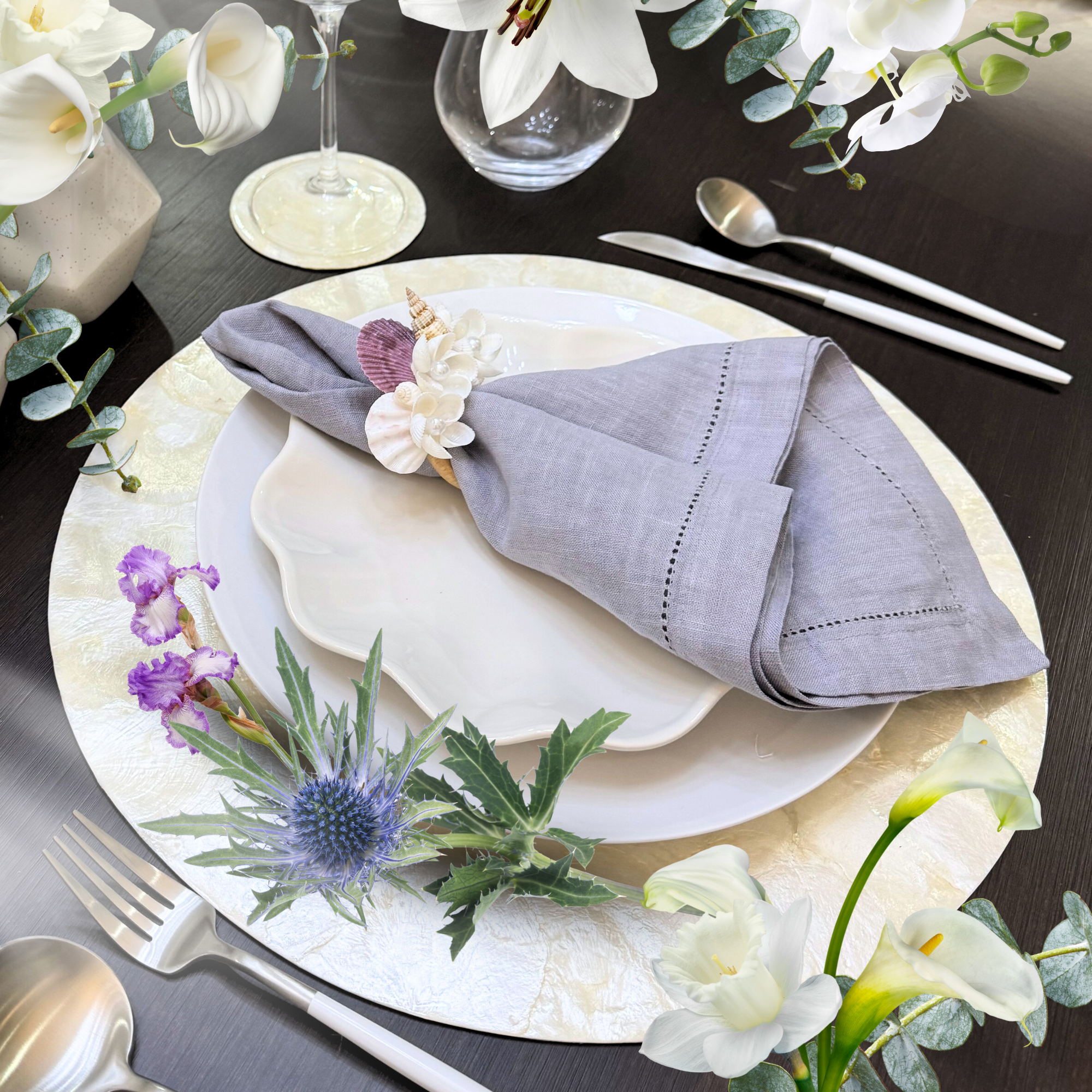 Seashell Magnolia Napkin Rings