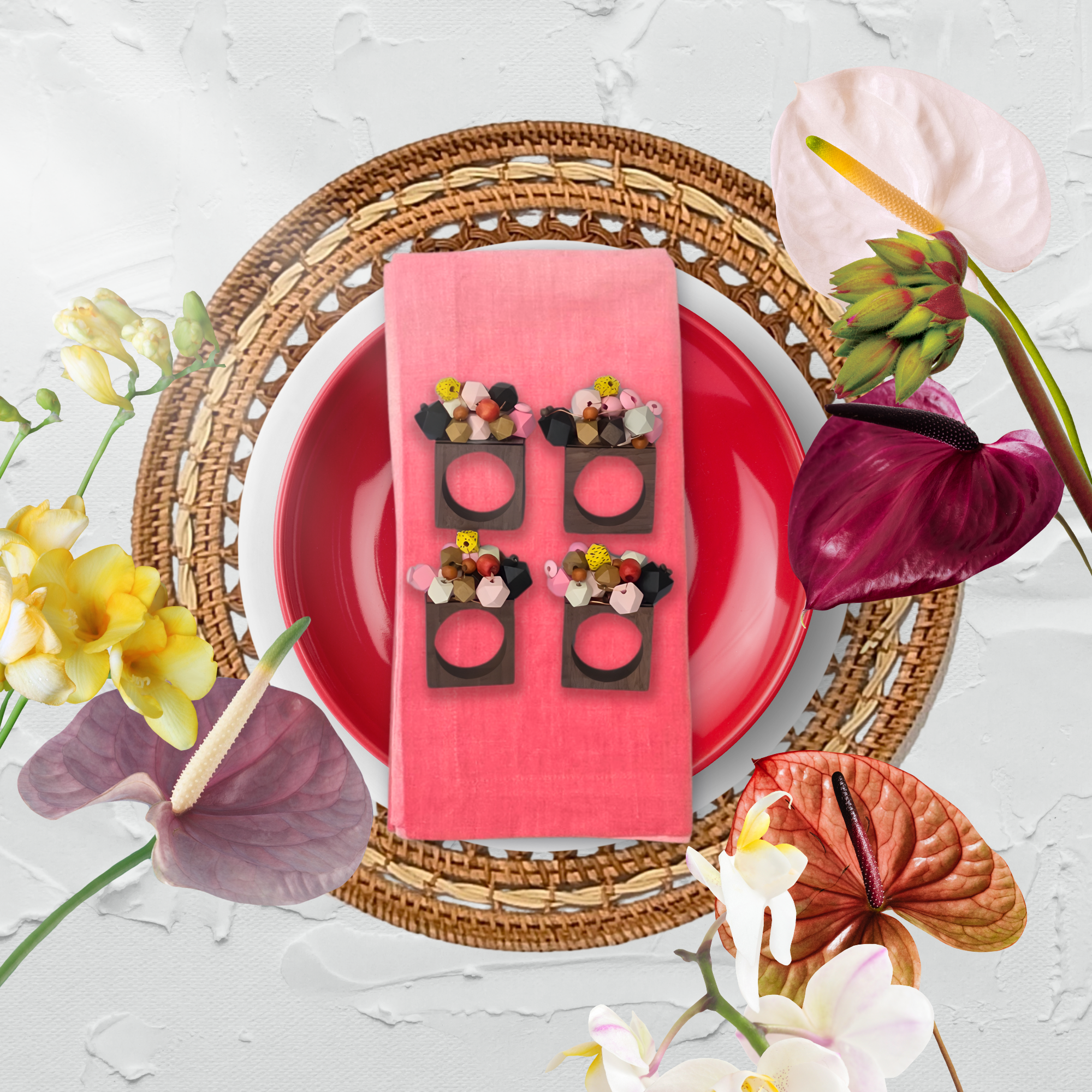 Timber Beads Napkin Rings